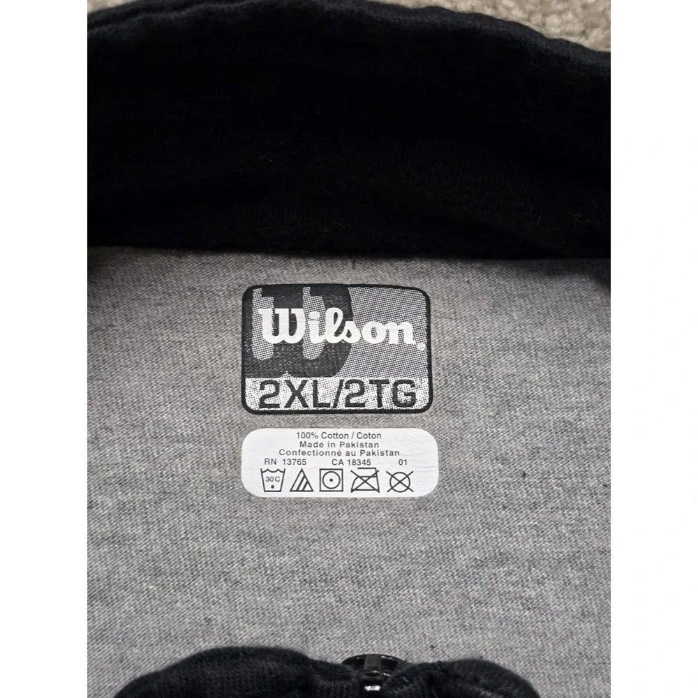 Wilson 1/4 Zip Jacket Pullover Mens XXL 2XL‎ Gray Fleece Rugby Style Tennis Golf